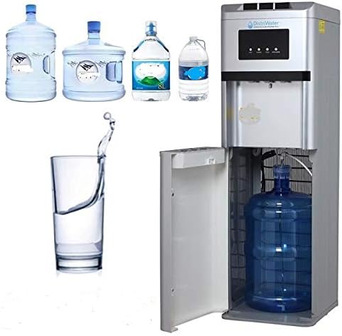 Dispensador de agua fría o caliente. Fuente de agua con asa ergonómica, todo tipo de garrafas, para agua caliente y fría, para la oficina y la casa, color gris