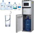 Dispensador de agua fría o caliente. Fuente de agua con asa ergonómica, todo tipo de garrafas, para agua caliente y fría, para la oficina y la casa, color gris