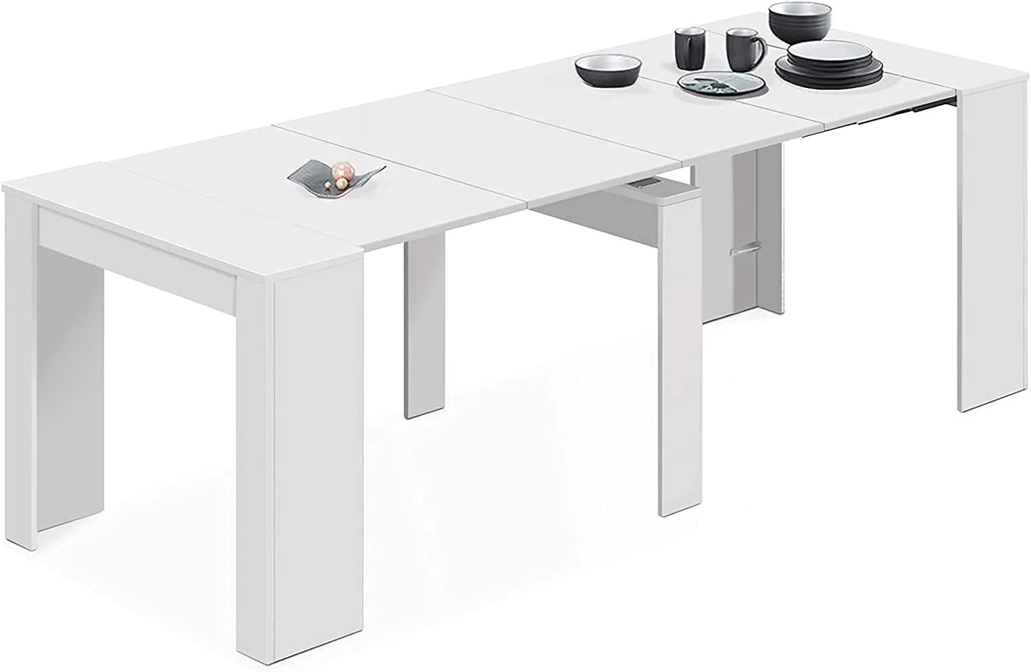 Mobelcenter - Mesa de Comedor Consola Extensible, Mesa para Salón recibidor o Cocina, Mesa Fuelle Extensible, Color Cemento (1127)