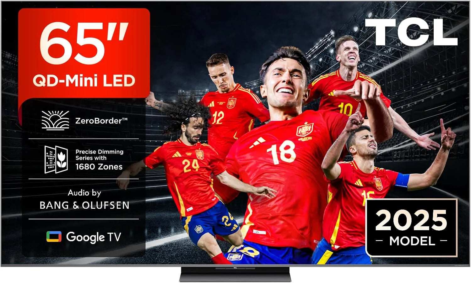 TCL 98Q6C TV 98 Inch QD-Mini LED 4K Smart TV, 1000 nits, 144Hz Motion Clarity Pro, Onkyo 2.1, Game Master, FreeSync, Google TV, Dolby Vision IQ and Atmos