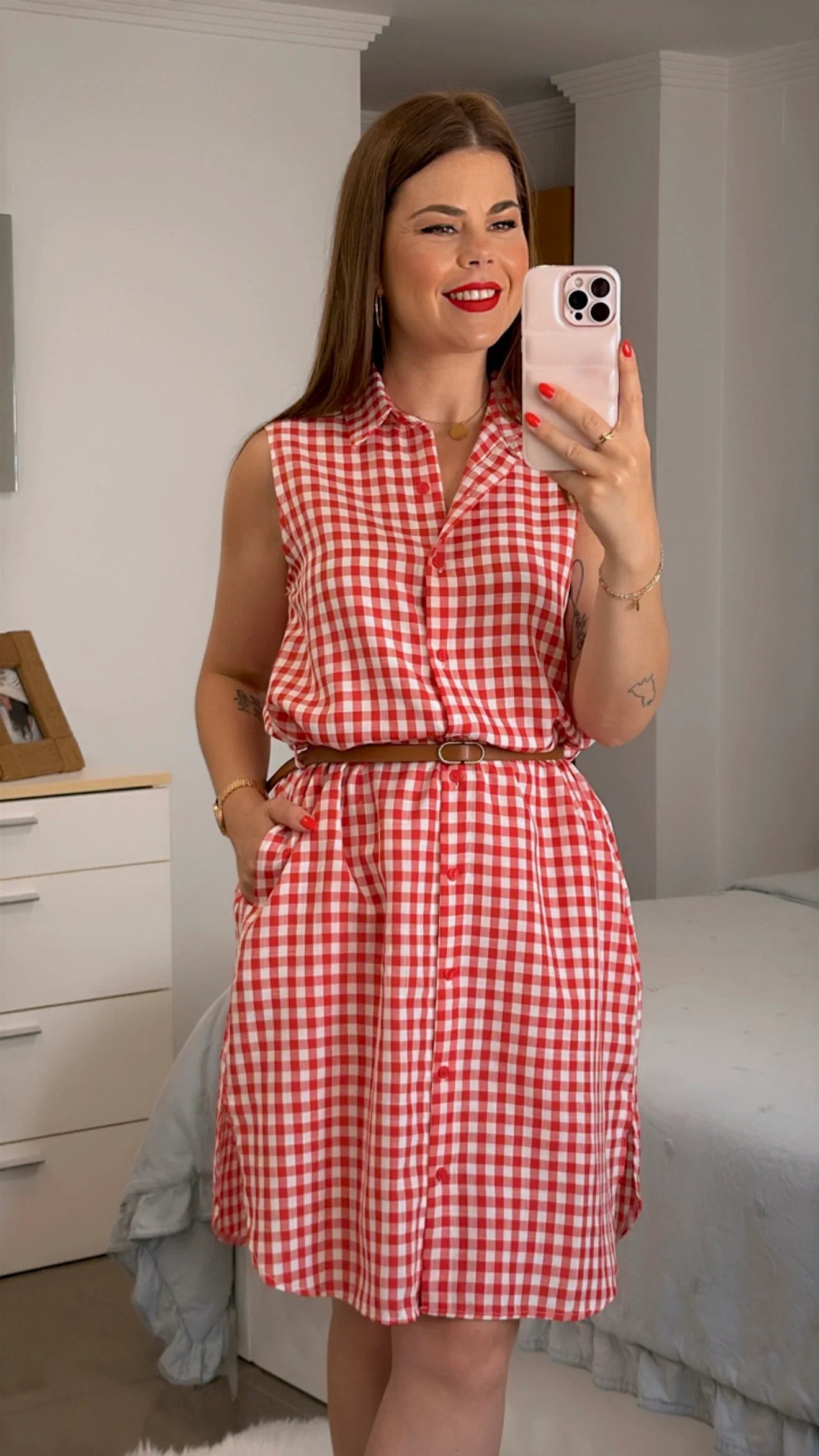 VESTIDO BOTONES VICHY