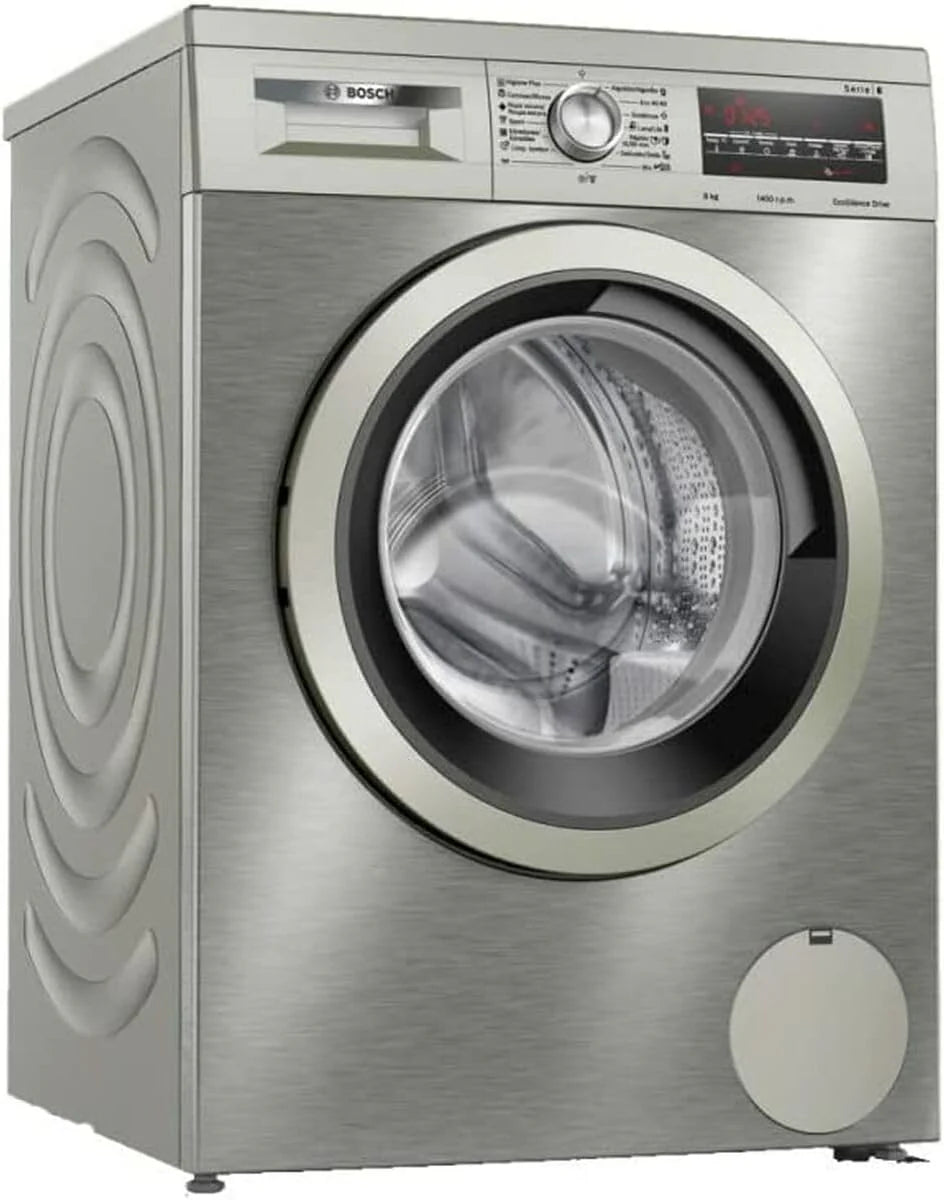 Bosch Washing Machine, Free Installation, 8 kg, Series 6, EcoSilence, Anti-Fingerprint Steel, WUU28T8XES