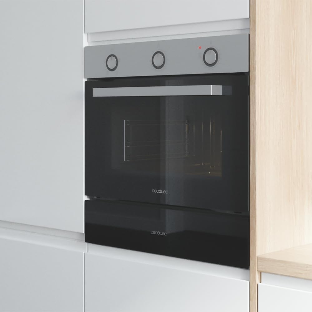 Cecotec Horno Integrable 45cm Alto Convencional Bolero Hexa C134500 Inox A. 2600W, 56L de Capacidad, Bajo Consumo, 4 Funciones, Temporizador, Limpieza de Vapor, Cocción de Vapor