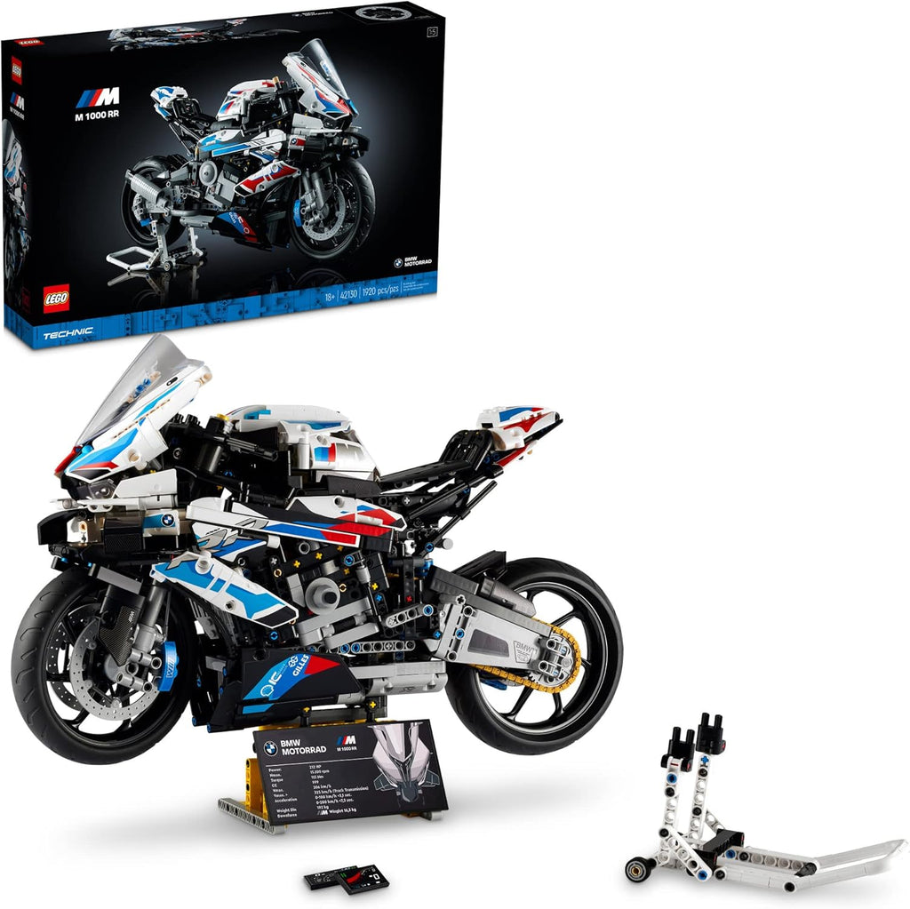 Technic BMW M 1000 RR 42130 Model Building Kit; Build a Stylish Motorcycle Display Model with This Rewarding Building Set for Adults; A for Motorcycle Fans (1,925 Pieces)