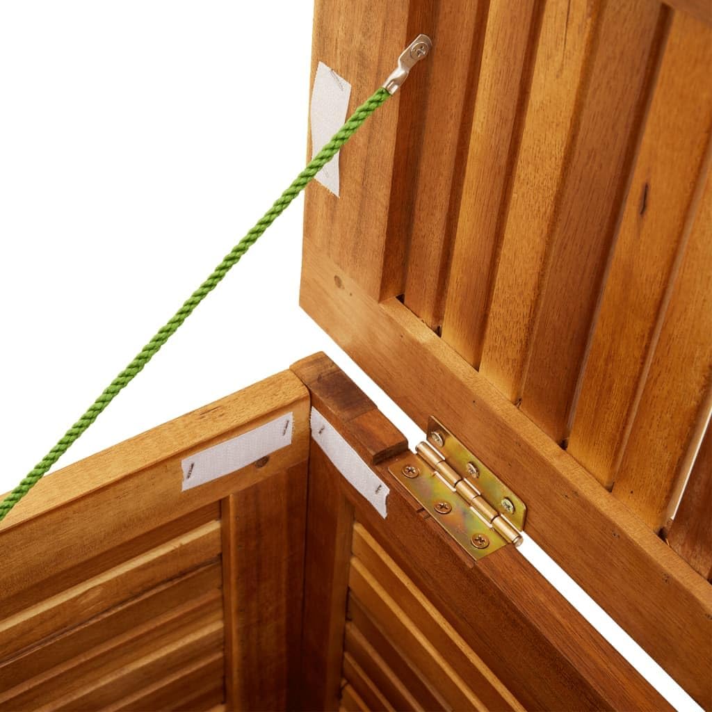 Baul Almacenaje de Madera de Acacia, Baul Almacenamiento, Banco Almacenaje, Caja de Almacenamiento de Jardín, para Interior y Exterior, 113 x 50 x 56 cm