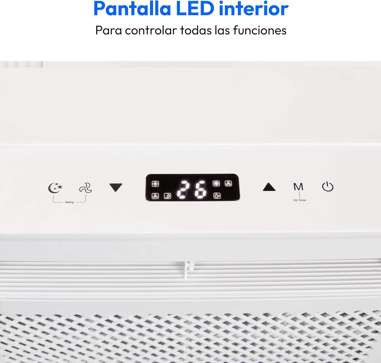 MEDION Smart Split Aire Acondicionado Caravana P502 (5000 BTU, 3 en 1, Refrigeración, Deshumidificación, Ventilador, hasta 12 m², ideal para caravanas, Campers, Modo Nocturno, WiFi, App, MD 37735)