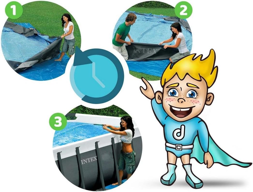 Bestway Juego de Piscina Rectangular de 16' x 8' x 48"/4.88 m x 2.44 m x 1.22 m