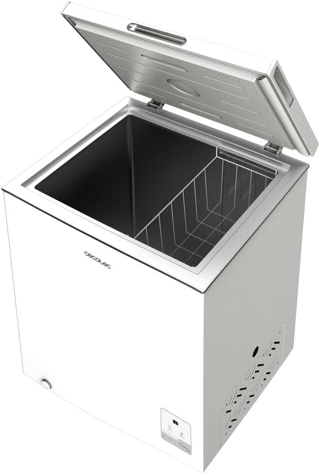 Cecotec Congelador Horizontal Bolero CoolMarket Chest 142 White E, Capacidad 142 L, Modo Inverter Plus, Dual Fuction, Fast Freezing, Cesta Interior, Control Electrónico, Clase E