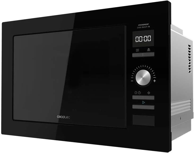 Cecotec GrandHeat 2590 Built-In Black Digital Built-in Microwave, 900 W, Built-in, 25 Liters, Touch, Grill 1000 W, 8 Preset Functions, Timer