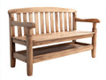 Banco de jardín madera maciza con reposabrazos y estante 150x60x90 cm - marrón - estilo natural exterior
