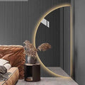 Espejo LED Grande para Baño - Espejo de Pared de Media Luna sin Marco con Interruptor Táctil - Moderno para Dormitorio y Entrada de Sala de Estar (Color: Corte Derecho)