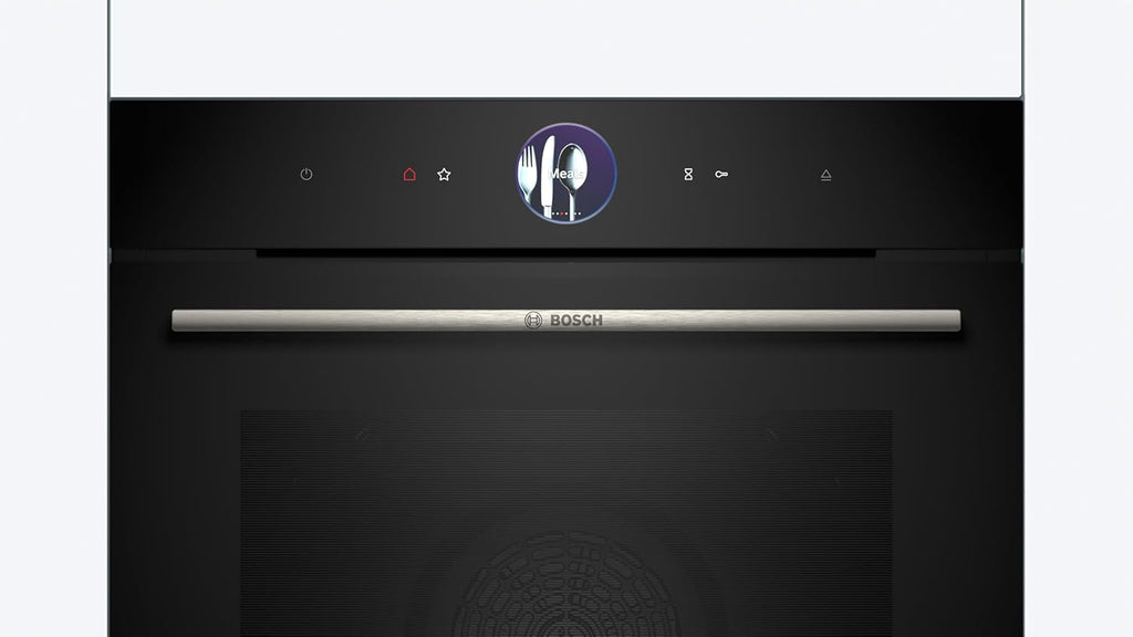 Bosch - Horno Multifunción con Vapor Añadido, 60 cm, Serie 8, Electrónica TFT TouchControl Plus, AirFry, Home Connect, Negro, HRG7361B1