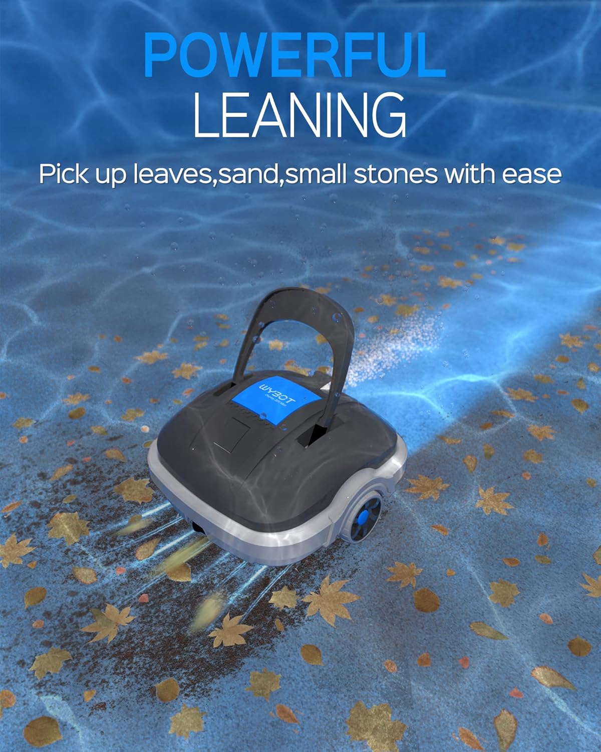 Robot Limpiafondos Piscina Electrico sin Cable para Aspirador Piscinas de hasta 80m², 100 Mins Doble Filtración y Estacionamiento Automático, Robot Limpiafondos Piscina con Motores de Doble Tracción