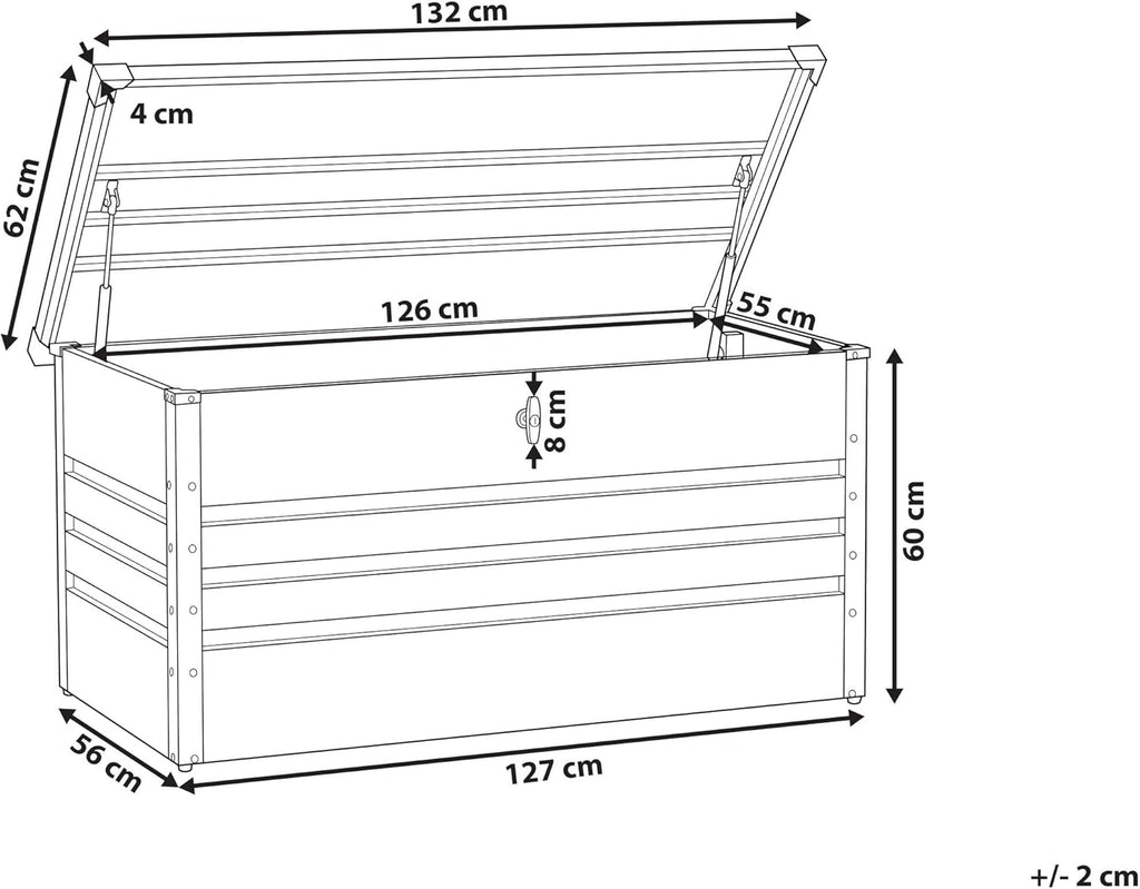 Beliani Caja de almacenamiento para exterior de acero galvanizado verde 400L Cebrosa