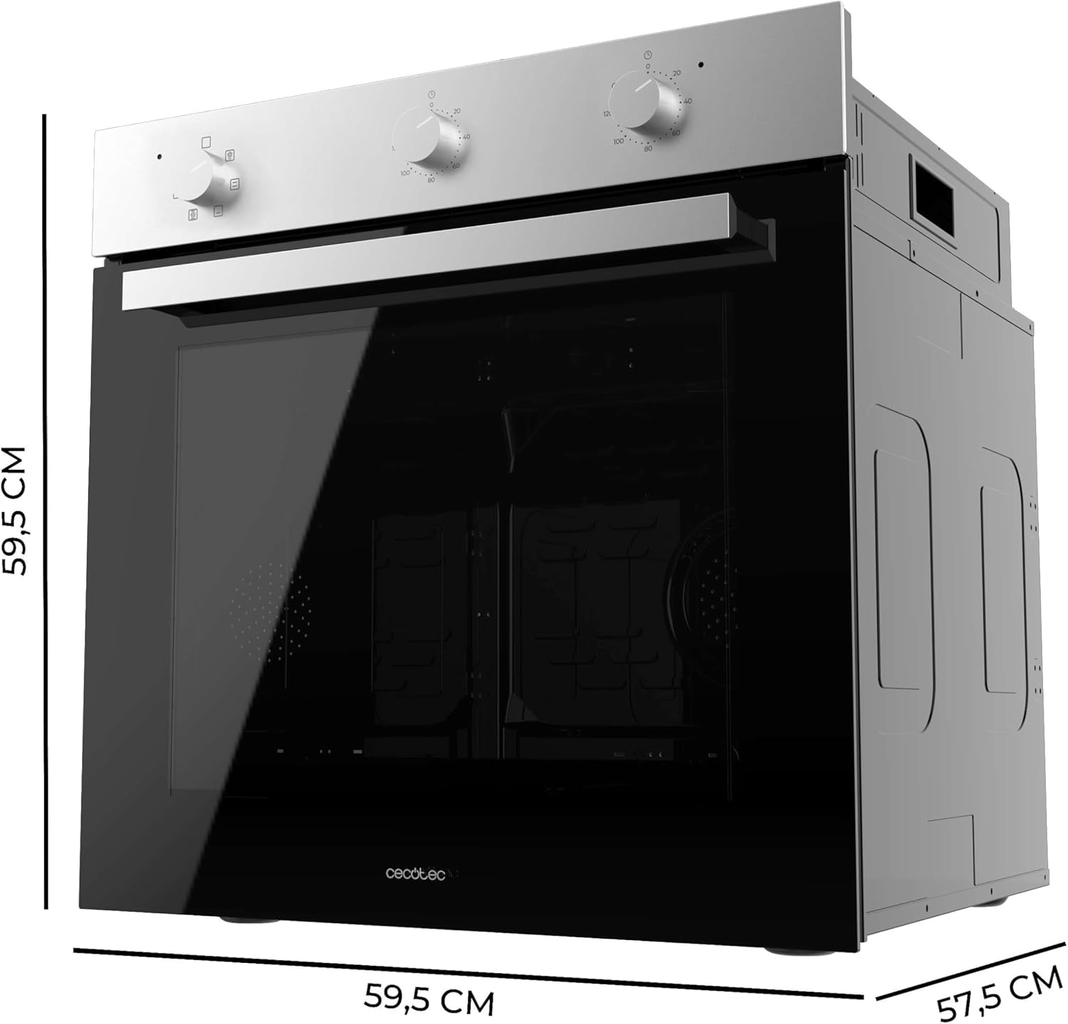Cecotec Horno Integrable Multifunción 70L Bolero Hexa M236000 Inox Time. 2800W, 6 Funciones, Temporizador, Steam Base XXL, Steam Assist, Steam EasyClean, Cooling Fan, Modo Defrost, Eco, Convección