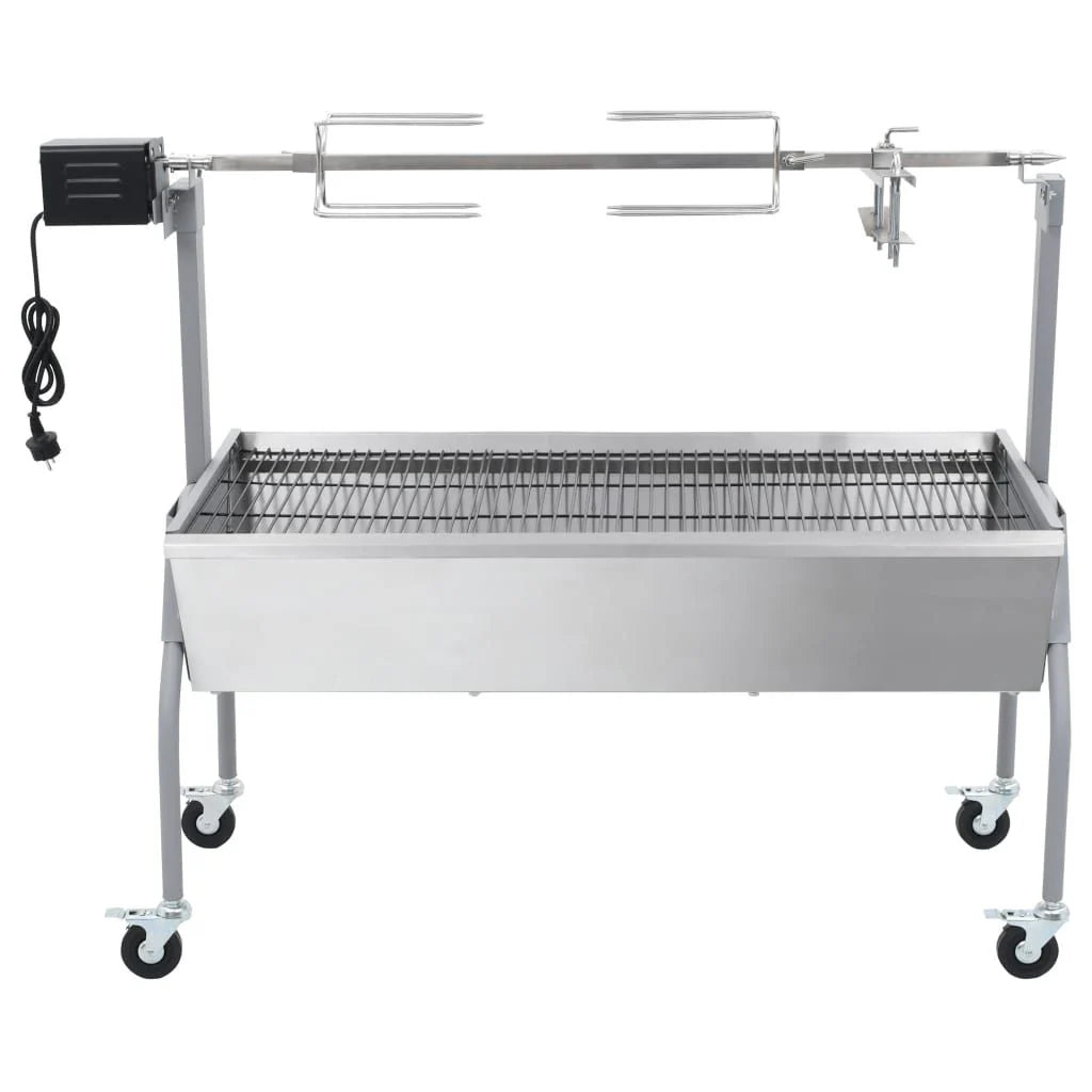 Parrilla De Barbacoa Con Asador Y Motor Eléctrico Vidaxl