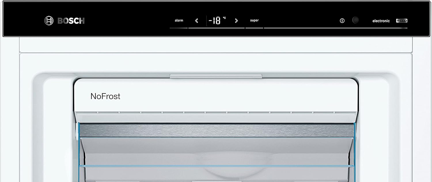 Bosch GSN51AWCV Serie 6 - Congelador independiente, 161 x 70 cm, 175 kWh por año, color blanco, 290 L, tamaño XXL, iluminación LED, VarioZone, NoFrost