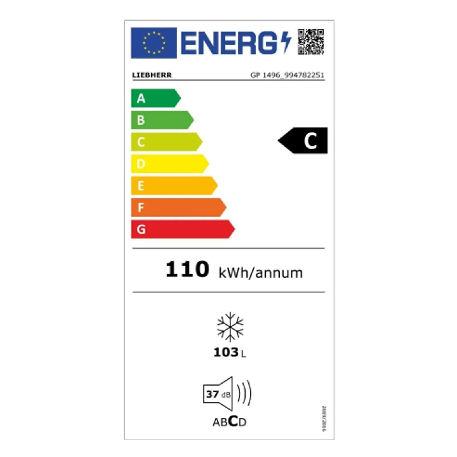 2026 Congelador integrable Liebherr GP 1496 Premium bajo encimera – 103 litros, clase C, blanco