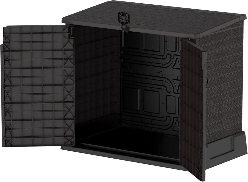 Duramax - Arcón cubre cubos exterior - 850 L - PVC - color marrón