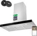 CIARRA CBCS9102 Campana Extractora 90 cm Clase A+++ 650 m³/h WIFI Control Táctil 4 Velocidades Evacuación al Exterior y Recirculación Interna por Filtro de Carbón CBCF003