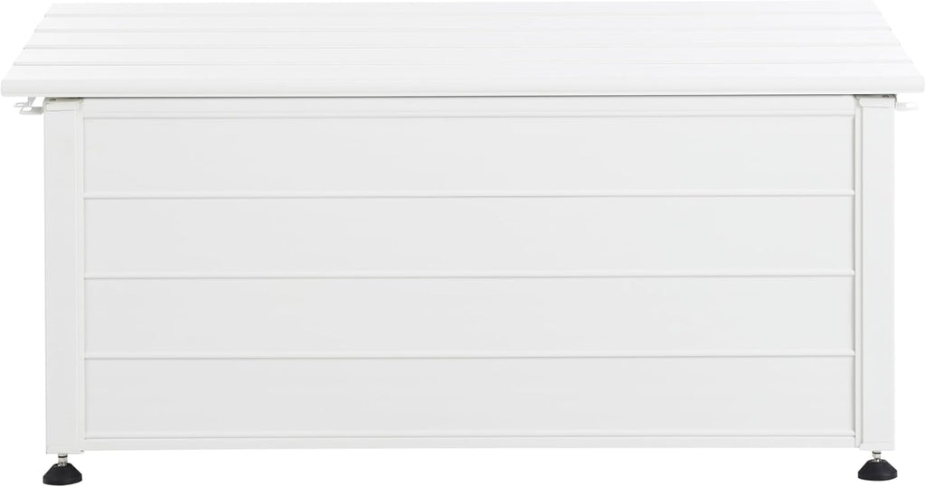 Beliani Arcón para exterior de aluminio mueble de almacenaje de jardín blanco 113 x 50 cm Campalto