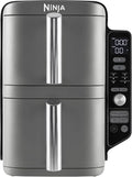 Ninja Double Stack XL Air Fryer, 9.5 Litre, Vertical Double Drawer, 4 Cooking Levels, 2 Drawers and 2 Grids, Space Saving Design, 6 Cooking Functions, 8 Portions, Black/Copper, SL400EUCP