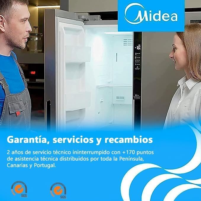 Midea Nevera pequeña 113L con Congelador - Mini frigorífico pequeño para la Habitación/Caravana/Camping - Mini Bar Bajo Consumo - Frigorifico Bajo Encimera Silencioso 39dB + Congelador -16º/-24º