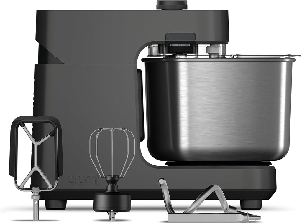 Ooni Halo Pro Mezcladora Profesional de Masa en Espiral 7,3L con Accesorios, 58 Velocidades – Ideal para Pan y Pizza – Gris Antracita