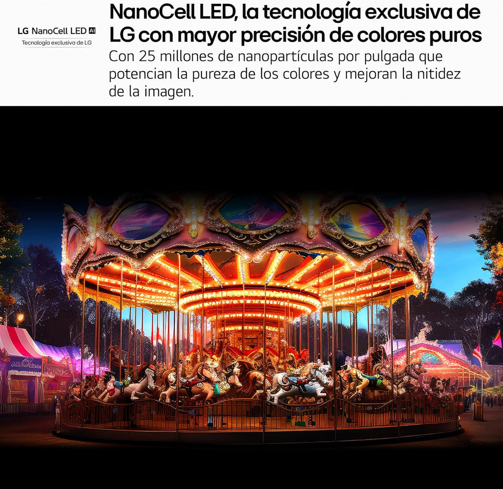 43NANO80A6B - TV 43", 4K NanoCell, Smart TV, LED IA, WebOS 25, Procesador Potente e Inteligente, Super Upscaling, Dolby Digital Plus, Alexa/Google Assistant, Negro