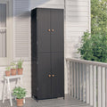 Armario de almacenaje de jardín ratán PE Negro arcones para Jardin Exterior 59x40x180 cm