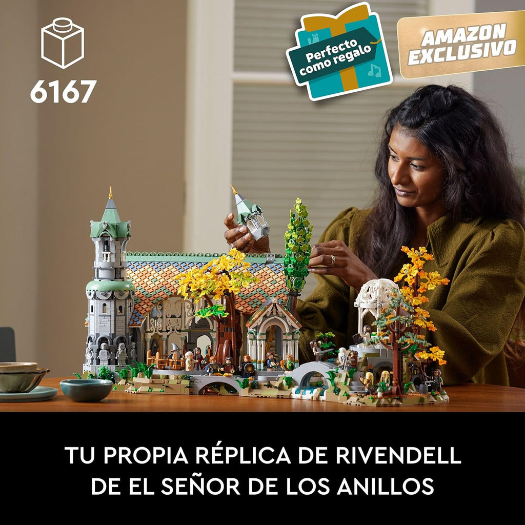 Icons EL SEÑOR DE LOS Anillos: RIVENDEL - Regalo por el Día del Padre - Maqueta para Construir de la Tierra Media - Gran Set con 15 Minifiguras Inc. Frodo, Bilbo, Gandalf y Legolas 10316