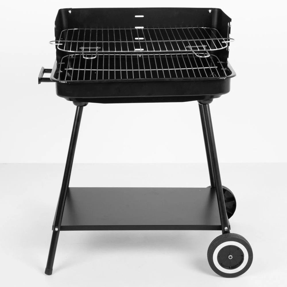 Barbacoa Portátil De Acero 55x43x82 Cm - Aktive. Negro