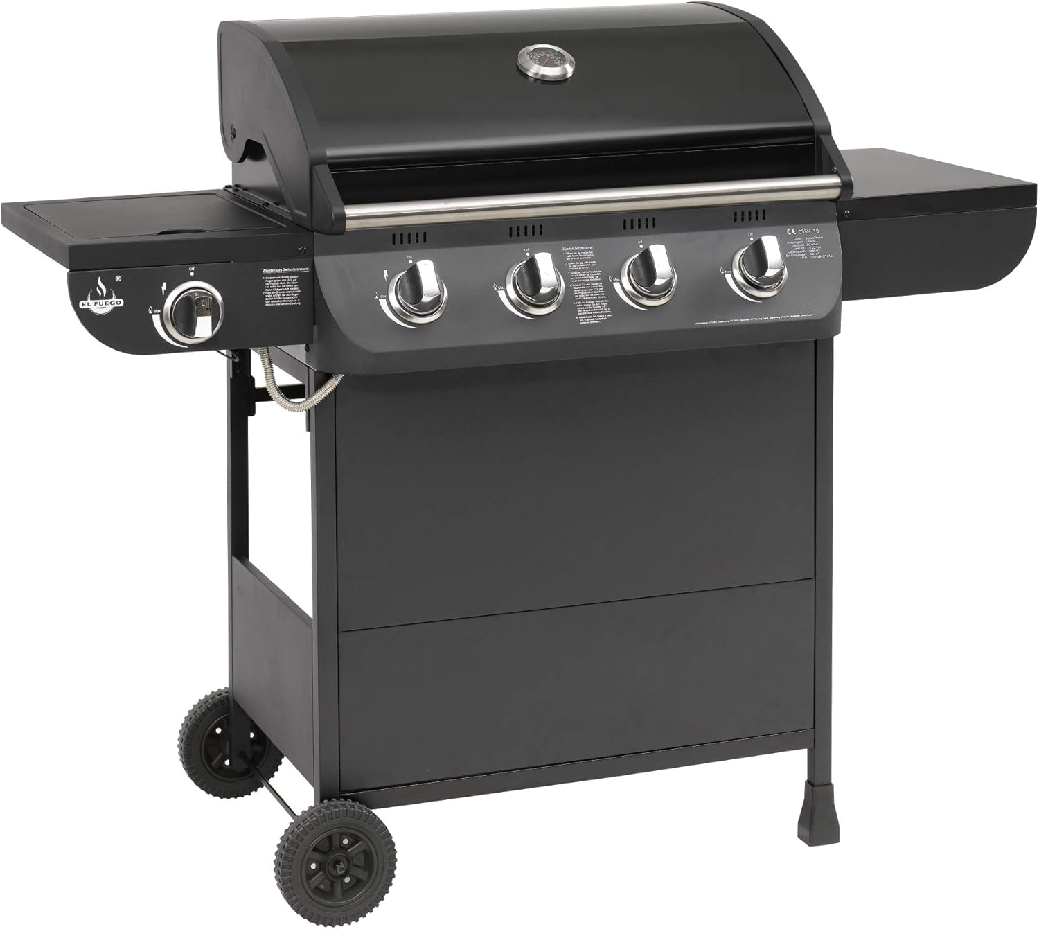 Grill gazowy "COLUMBUS" 4 + 1 palnik firmy El Fuego® BBQ BBQ grill na kółkach, grill gazowy Barbecue AY 563