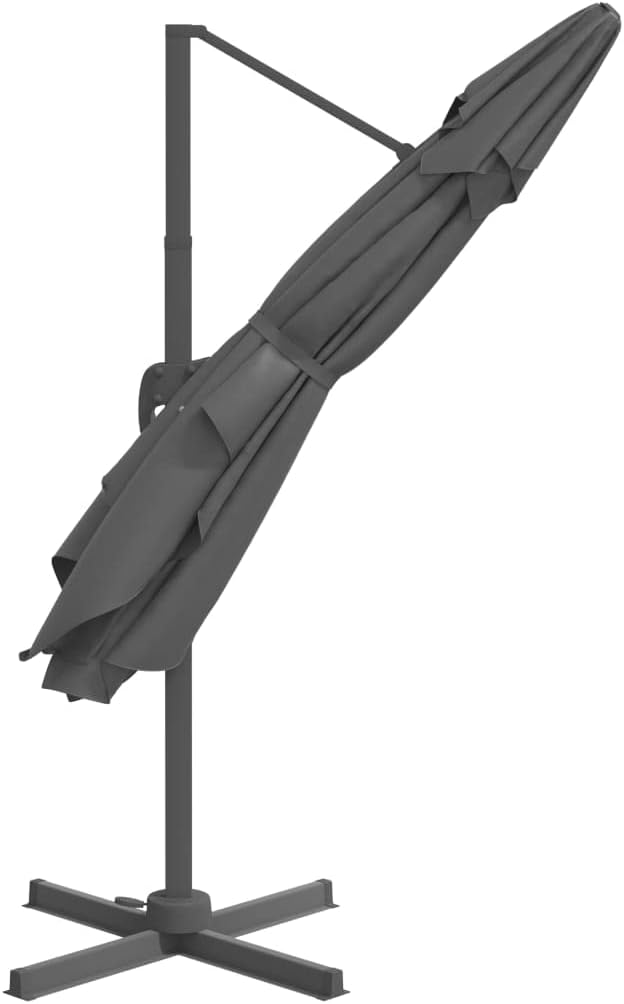 Paraguas voladizo LED antracita, 400 x 300 cm