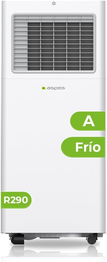 Aspes Aire Acondicionado Portátil, 9000 BTU. AAAP900F. Solo frío, Display LED Táctil, Temporizador, Mando a Distancia, Kit instalación ventana incluido, Clasificación Energética A