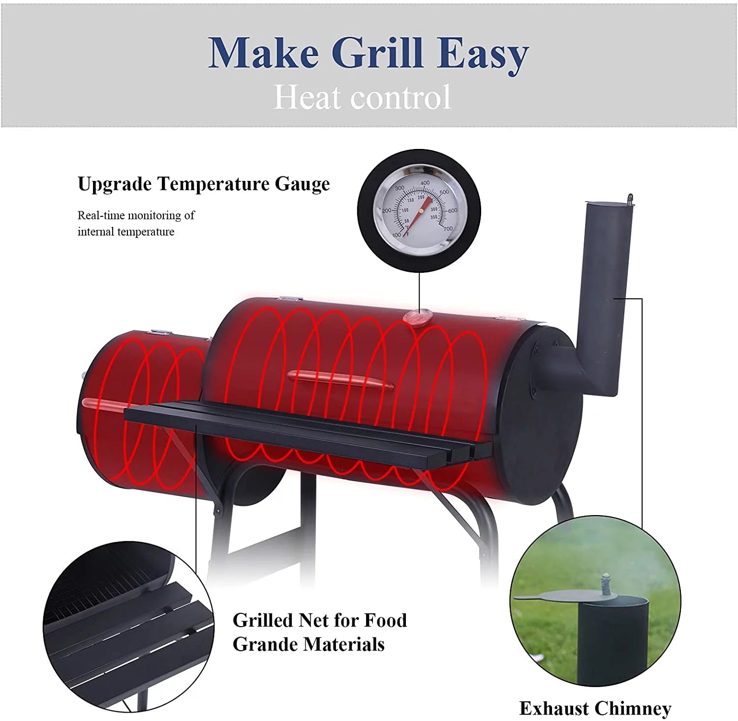 2026 Parrilla de carbón Vebreda para exterior – Barbacoa, ahumador y asador para terraza y jardín