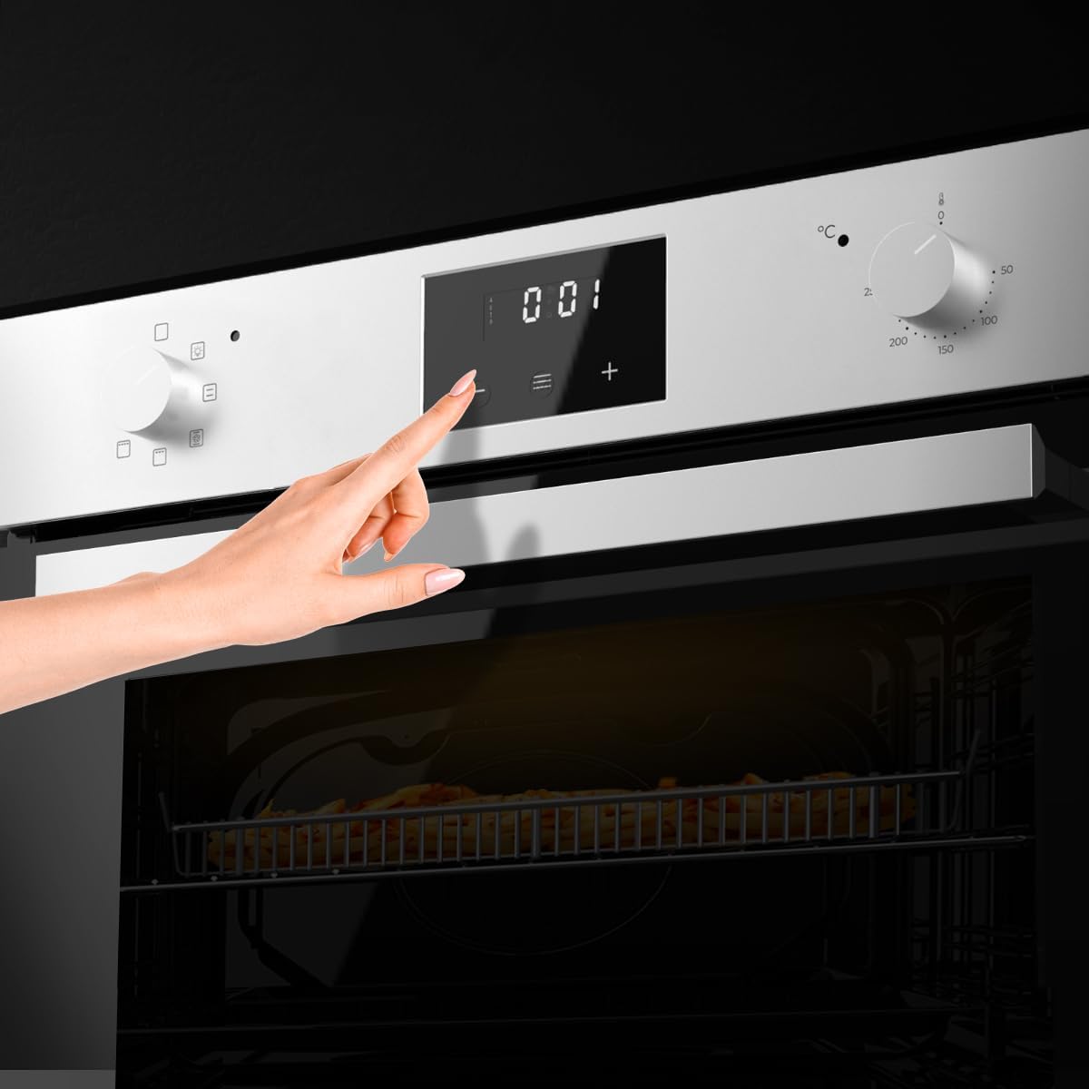 Cecotec Horno Integrable Multifunción 70L Bolero Hexa M226001 Line A. 2800W, 7 Funciones, Display, Steam Base XXL, Steam Assist, Steam EasyClean, Cooling Fan, Modo Eco, Modo Convección, Modo Grill
