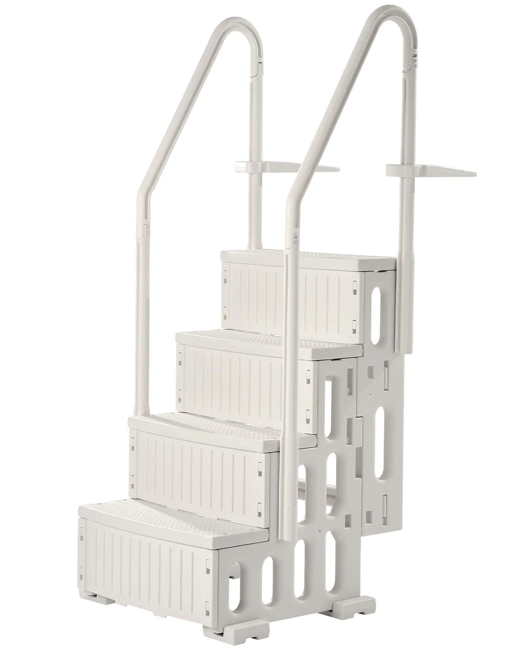 VEVOR Pool Ladder 4 Steps with Double Handrails and Non-Slip Heavy Duty Steps, Load 400 lbs for Inground and Above Ground Pools, Milk White, 874 x 810 x 1985 mm