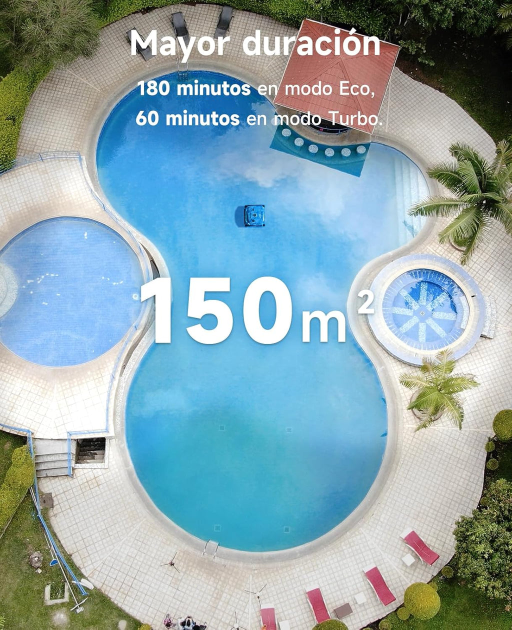 WYBOT C2 Limpiafondos Piscina, Robot Limpiafondos Piscina Inalámbrico 150㎡, Doble Filtración, 3 Motores, Succión Potente, Limpieza Paredes & Línea de Agua, 180 Min, App(Gris-Verde Gris)