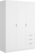 DEKIT GRUPO RIMOBEL Armario Ropero 3 Puertas Y 3 Cajones - Blanco - 121X184X52 Cm