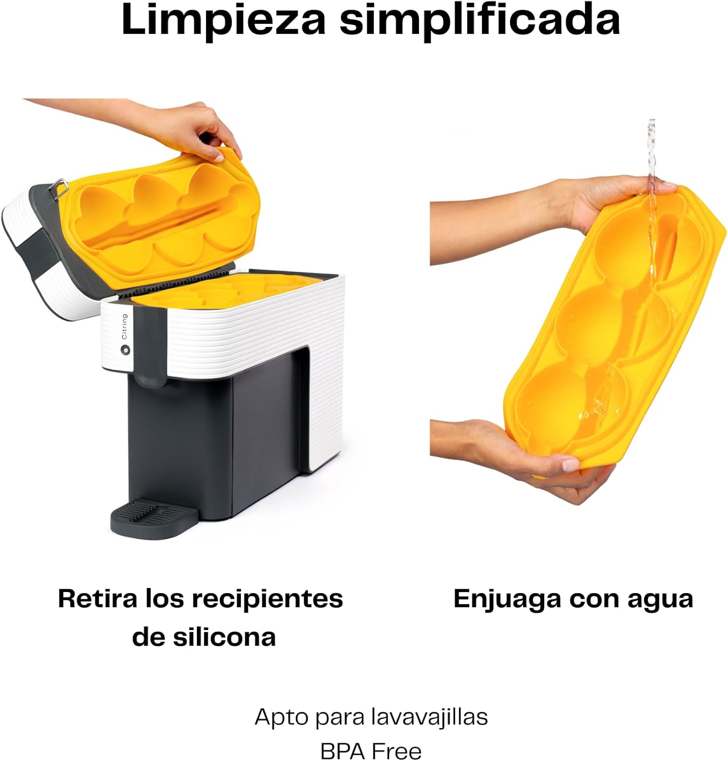 One exprimidor de naranjas electrico automatico | Tu zumo listo en menos de un minuto con solo pulsar un botón - orange juicer machine hecha en España | Más Rápida. Más Limpia. Mejor (NEGRO)