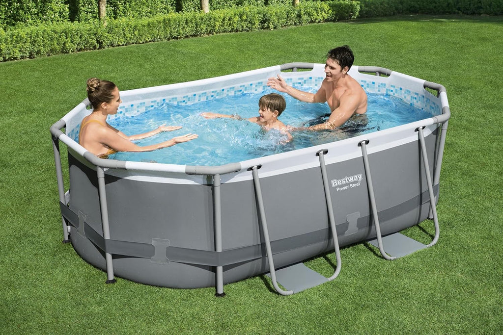 Bestway Power Steel™ 10' x 6'7" x 33"/3.05m x 2.00m x 84cm Oval Pool Set