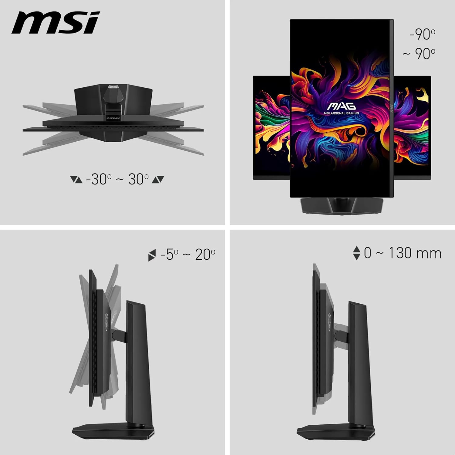MSI MAG 273QP QD-OLED X24 Gaming Display 26,5" WQHD - Quantum Dot OLED Panel 2560 x 1440, 240Hz / 0,03ms, 99.1% DCI-P3, XXL) E≤2, DisplayHDR True Black 400 - DP 1.4a, HDMI 2.1.1