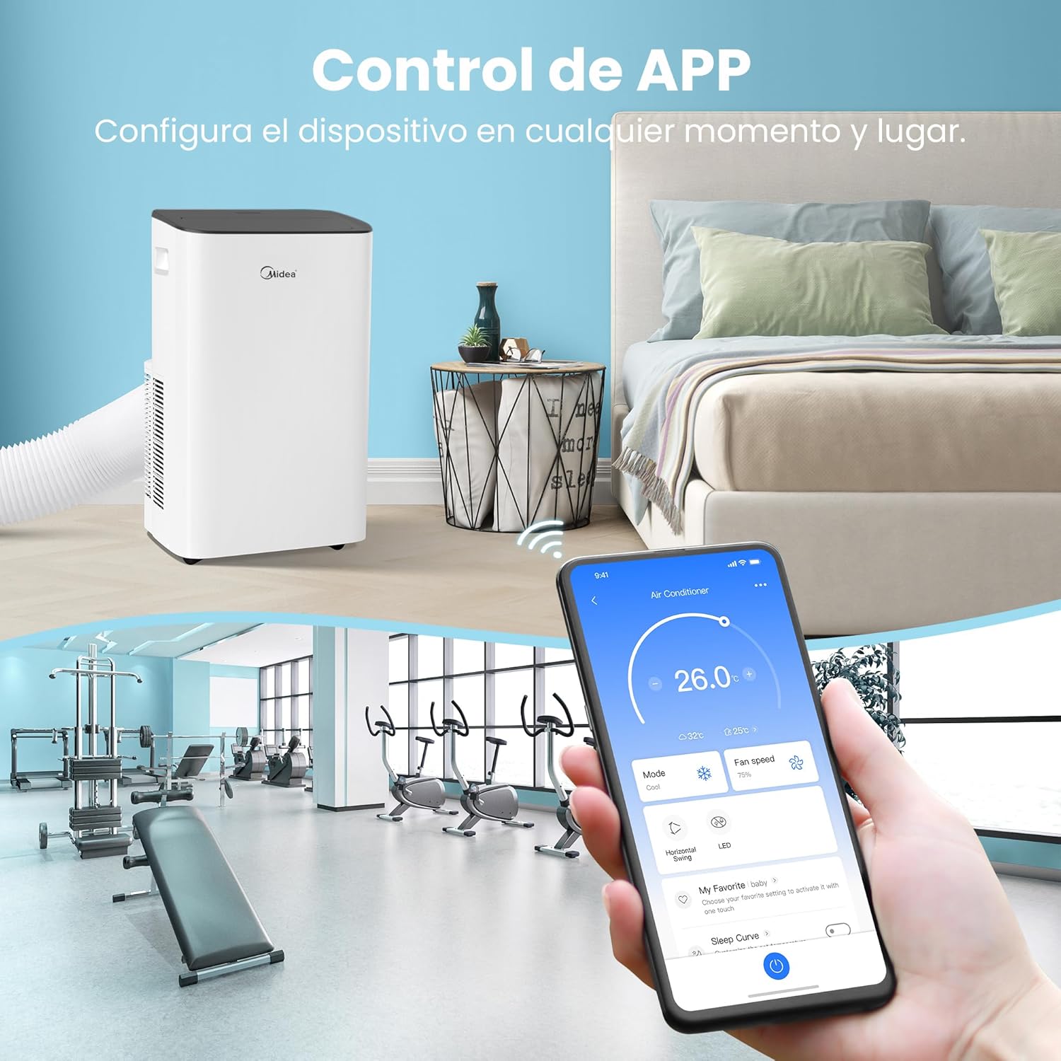 MIDEA Pingüino Aire Acondicionado Portátil Frío y Calor 3000 Frigorías / 12000 BTU - Climatizador silencioso con bomba calor 3500 W Air conditioner 4 modalidades con kit de ventana y control remoto