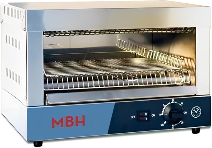 MBH - Tostadora profesional INOX eléctrica para HOSTELERÍA. Tostador de pan industrial 1 piso para bar y restaurante.