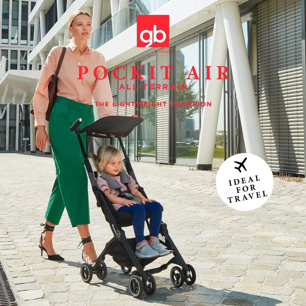 Gb Gold Pockit Air All Terrain - Silla de Paseo, Ultracompacta, De 6 Meses a 4 años, 17 kg, Velvet Black