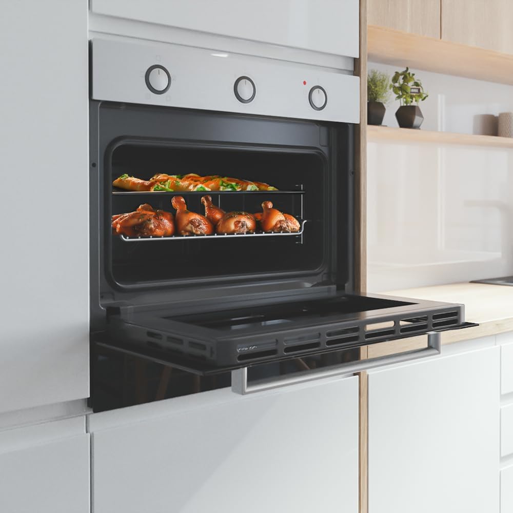 Cecotec Horno Integrable 45cm Alto Convencional Bolero Hexa C134500 Inox A. 2600W, 56L de Capacidad, Bajo Consumo, 4 Funciones, Temporizador, Limpieza de Vapor, Cocción de Vapor