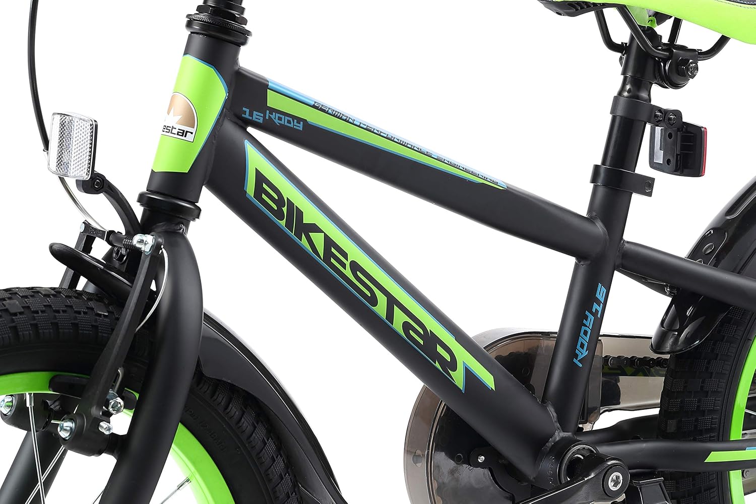 BIKESTAR Bicicleta Infantil para niños y niñas a Partir de 4 años | Bici de montaña 16 Pulgadas con Frenos | 16" Edición Mountainbike