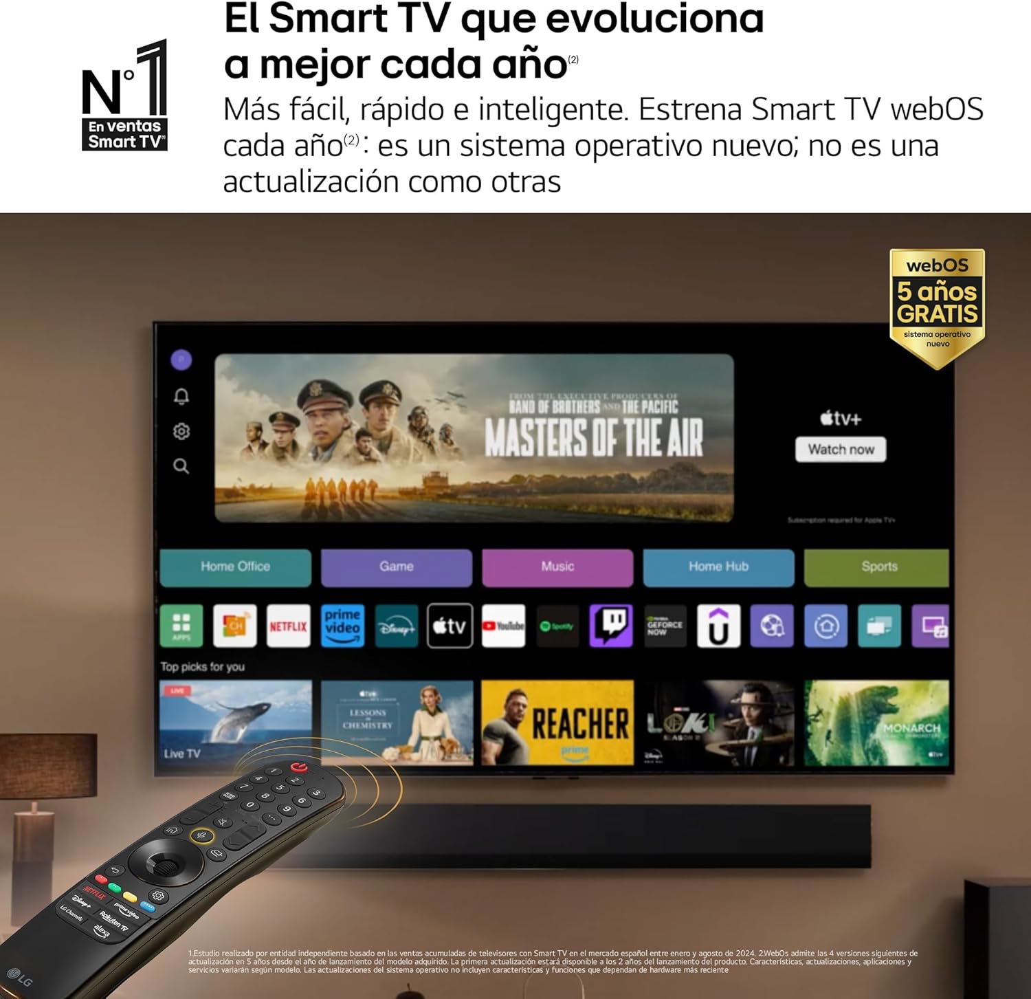 65UT73006LA 65 ",UHD 4K, Serie UT73, Smart TV, WebOS24, Procesador a5, HDR10, Dolby Digital Plus, SmartTV, 3840x2160, Negro
