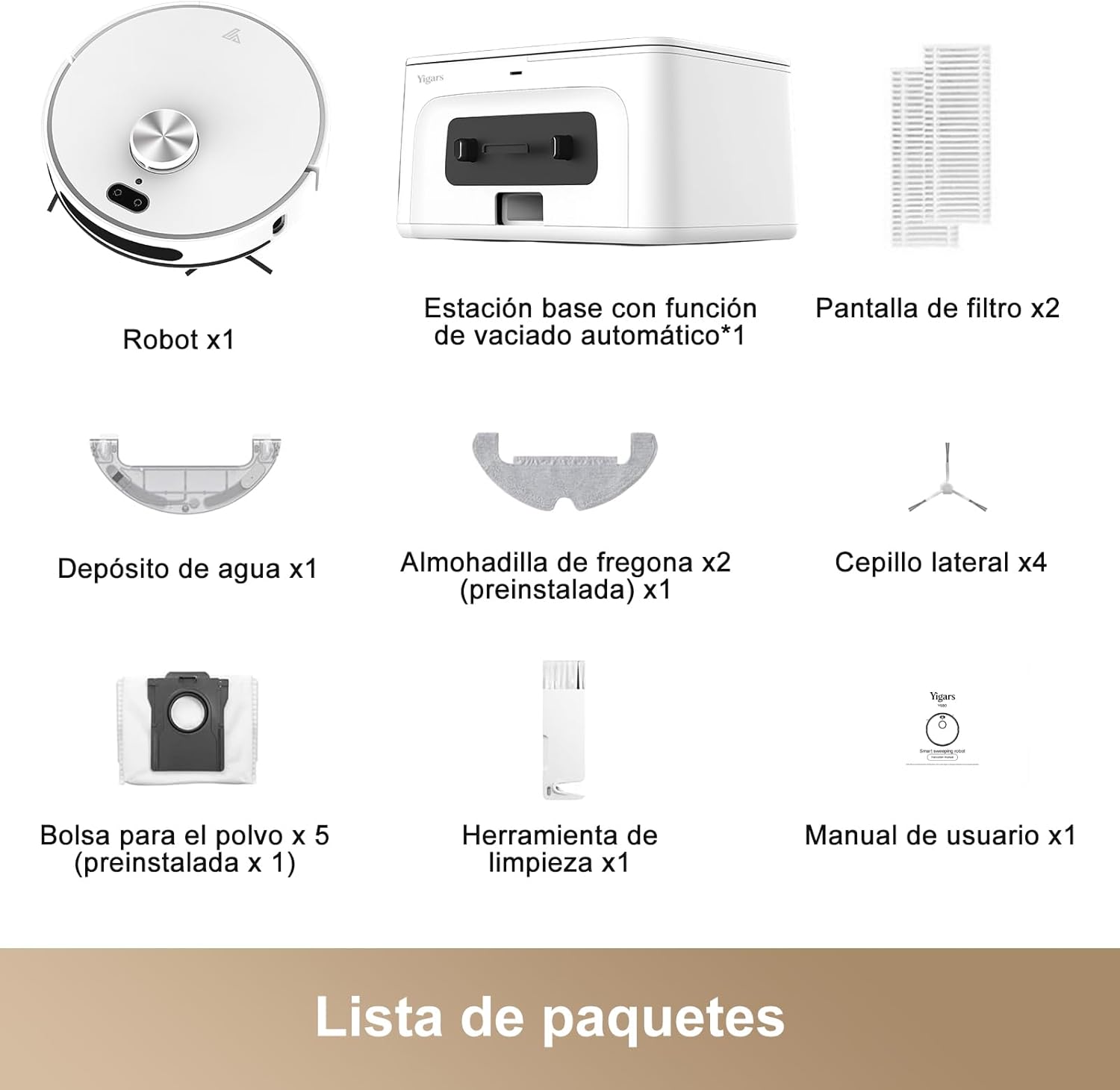 Robot Aspirador y fregasuelos hasta 8000 Pa Potente succión Autovaciado Autonomía de 220 Minutos Navegación Láser LiDAR y Mapeo Lnteligente,Limpieza Personalizada Control por Voz y App